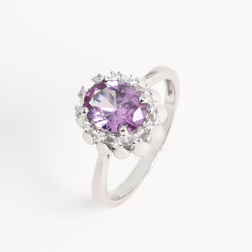 Crown design 925 sterling silver ring with color change synthetic Alexander nano gift for ladies and girls birthday