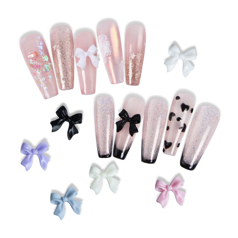 Nagelzubehör-Set Mit 2 Boxen Schmuck + Pinzette – DIY-Nageldesign Mit Strass & Schleifen