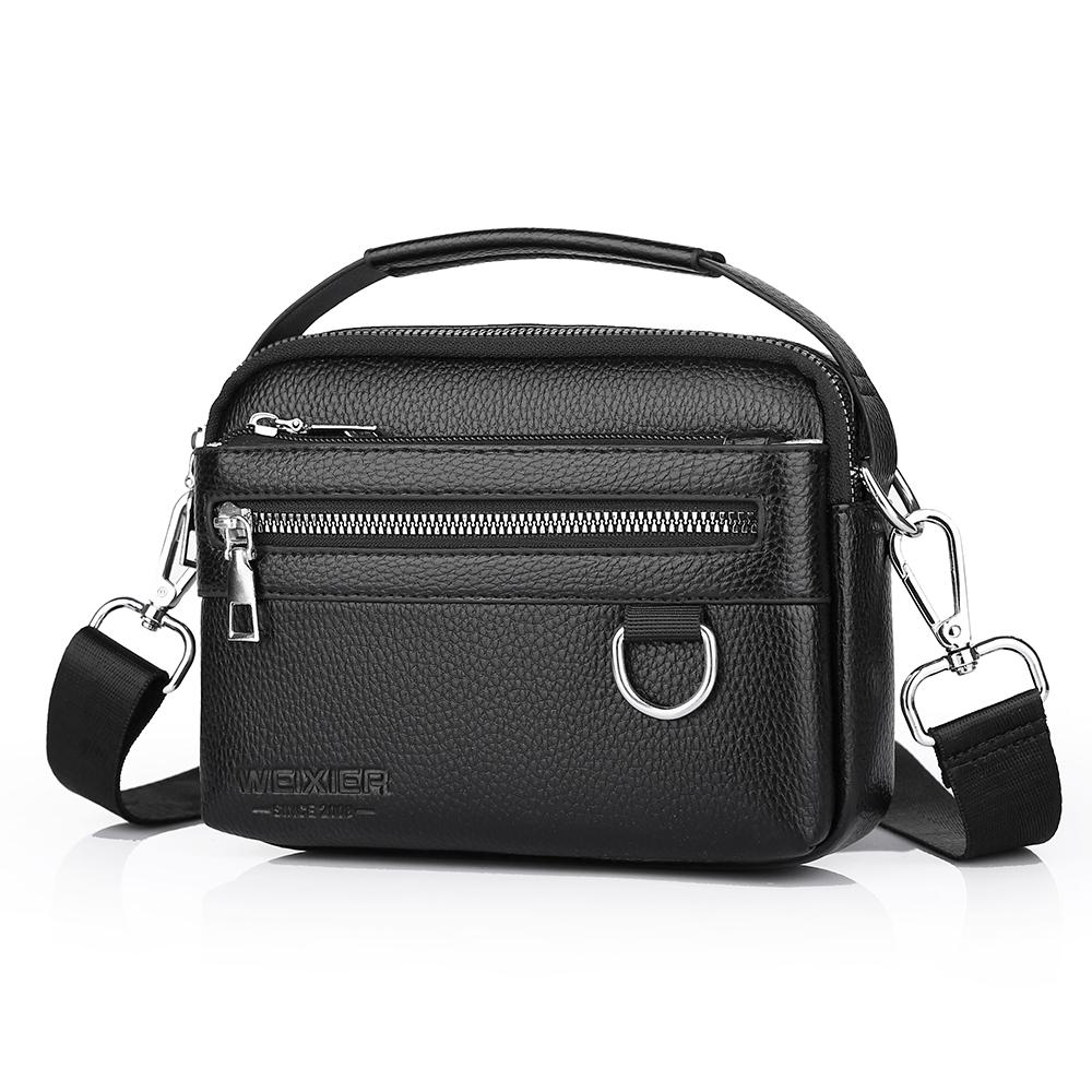 WEIXIER Herren Leder Umhängetasche Wasserdichte Messenger Bag Sling Satchel Tasche für Geschäftsreisen