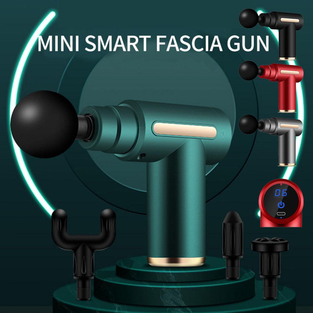 Portable Massage Gun Deep Tissue LCD Display Electric Fascia Gun Percussion Massager With 4 Heads For Body Neck Back  Muscle Relaxation Fitness.