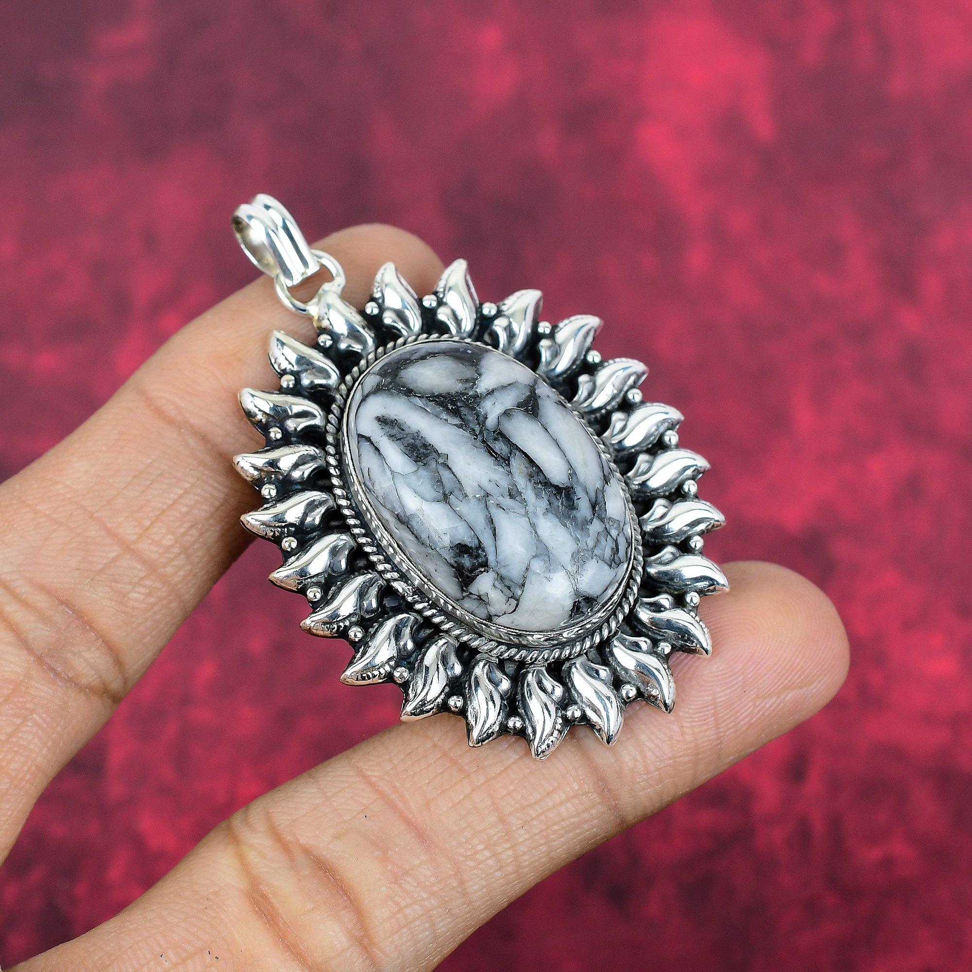 Pinolith Jasper 925 Solid Sterling Silver Pendant, Handmade Gemstone Pendant Jewelry, Gifts For Wife Brand New Pendant