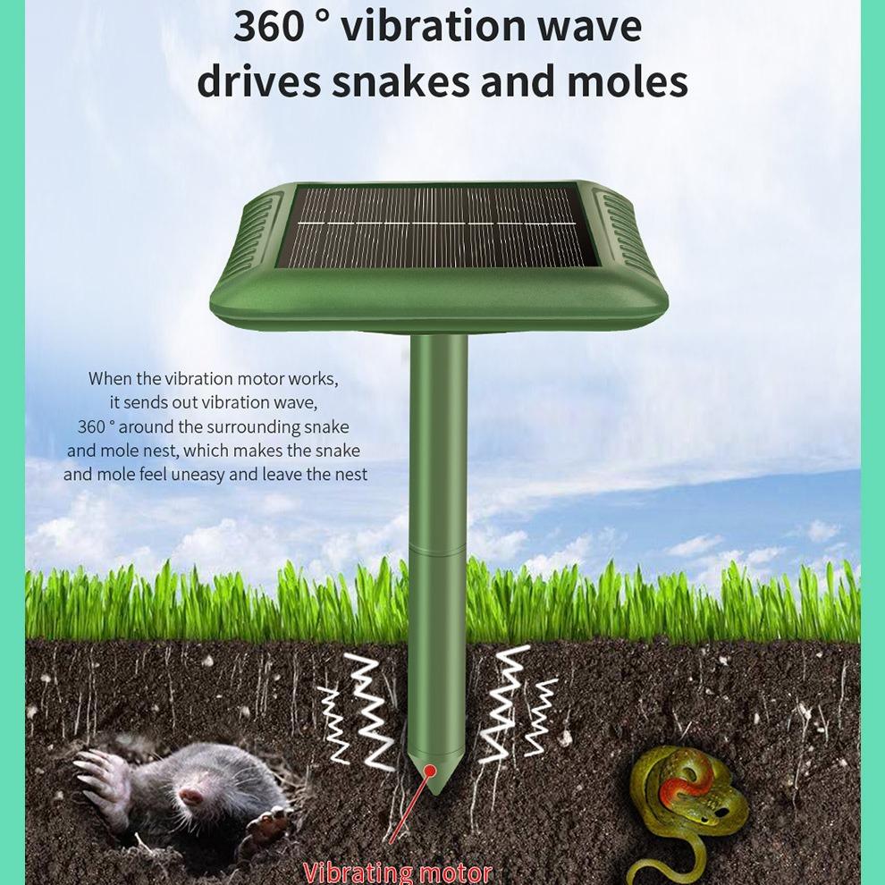 Güneş Enerjili Fare Kovucu 360° İnverter Mekanik Dalga Yılan Kovucu Çiftlik Bahçe Toprak Fişi Fare Kovucu