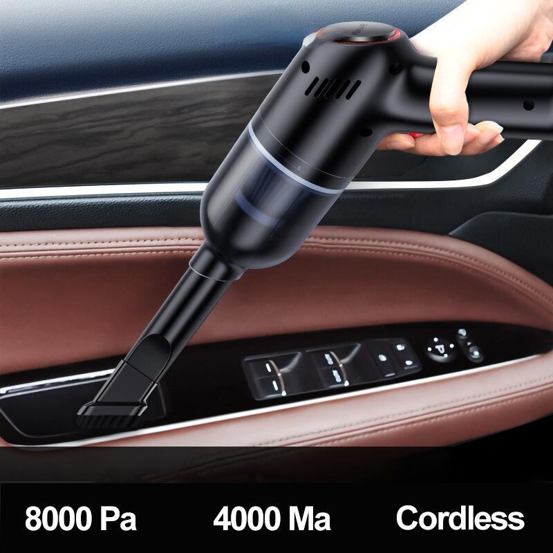 Aspirator auto fără fir 8000Pa Aspirator auto portabil fără fir pentru casă și; Mini aspirator auto cu dublă utilizare cu baterie încorporată