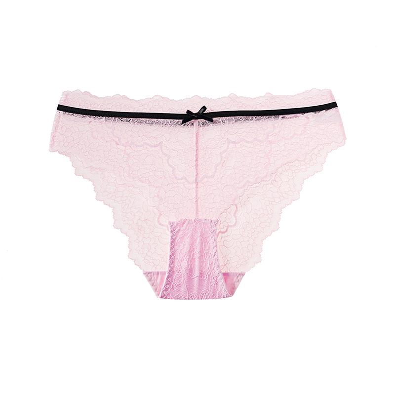 TERMEZY Women Lace Sexy Panties Breathable Underpants Seductive Soft Briefs Low-Rise Bow Hollow Out Transparent Lingerie