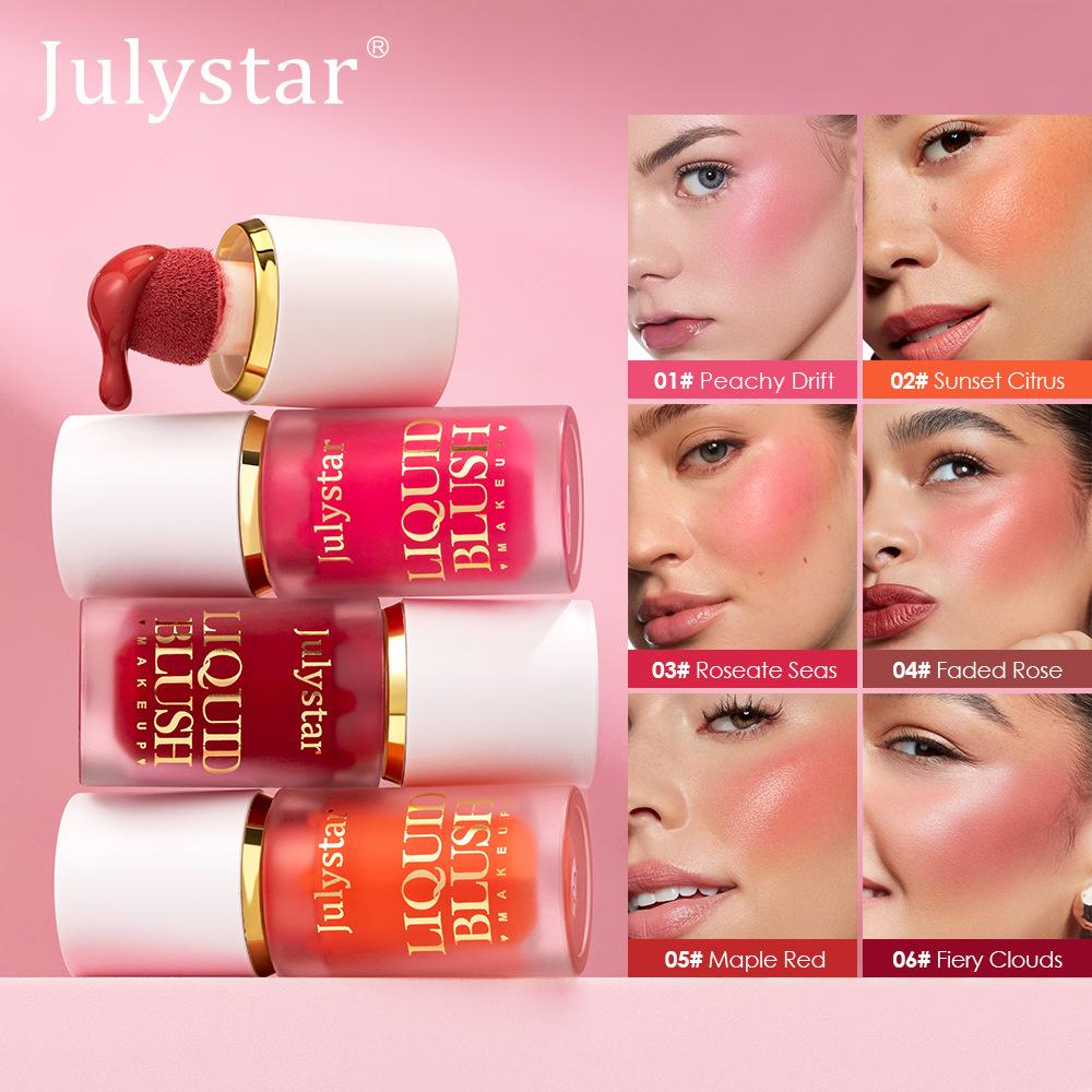 Lip and Cheeks Rouge Blush Liquid Portable Facial Nude Sexy Matte Big Head Brush Contouring Liquid Blush Pink Lipstick Face Makeup