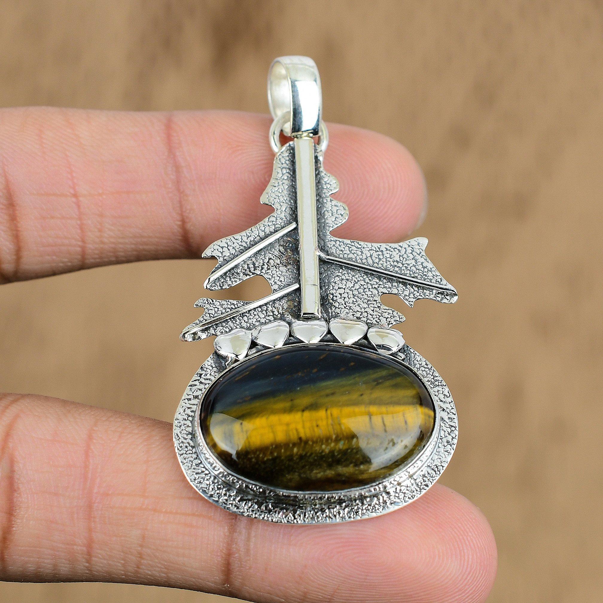 Natural Nellite Gemstone Indian Jewelry 925 Sterling Silver Pendant For Girls