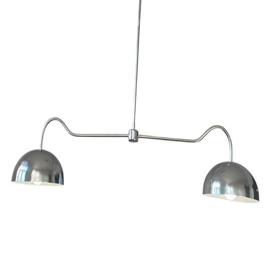 2 Shade Chrome Pendant Chandelier Modern Hanging Light Fixture for Dining Room, Kitchen, Living Room