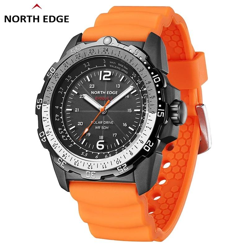 NORTH EDGE EVOQUE 2 Pánske Digitálne Vojenské Hodinky Solárne Napájanie Environmentálne Pánske Športové Náramkové Hodinky Luminiscenčné Hodinky Vodotesné 50M