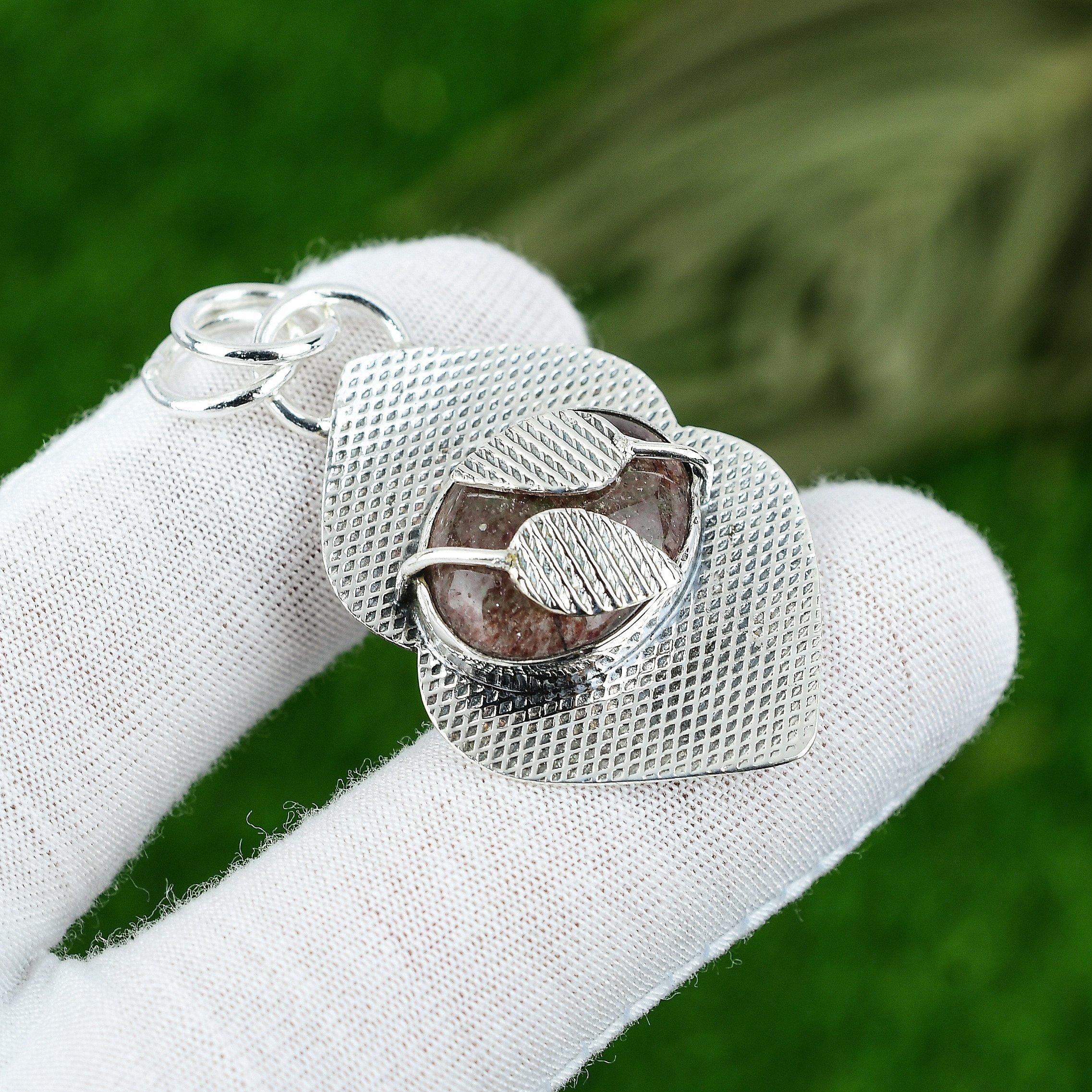 Hochzeitsgeschenk für Sie 925 Silber Natürlicher Elestial Quarz Edelstein Anhänger