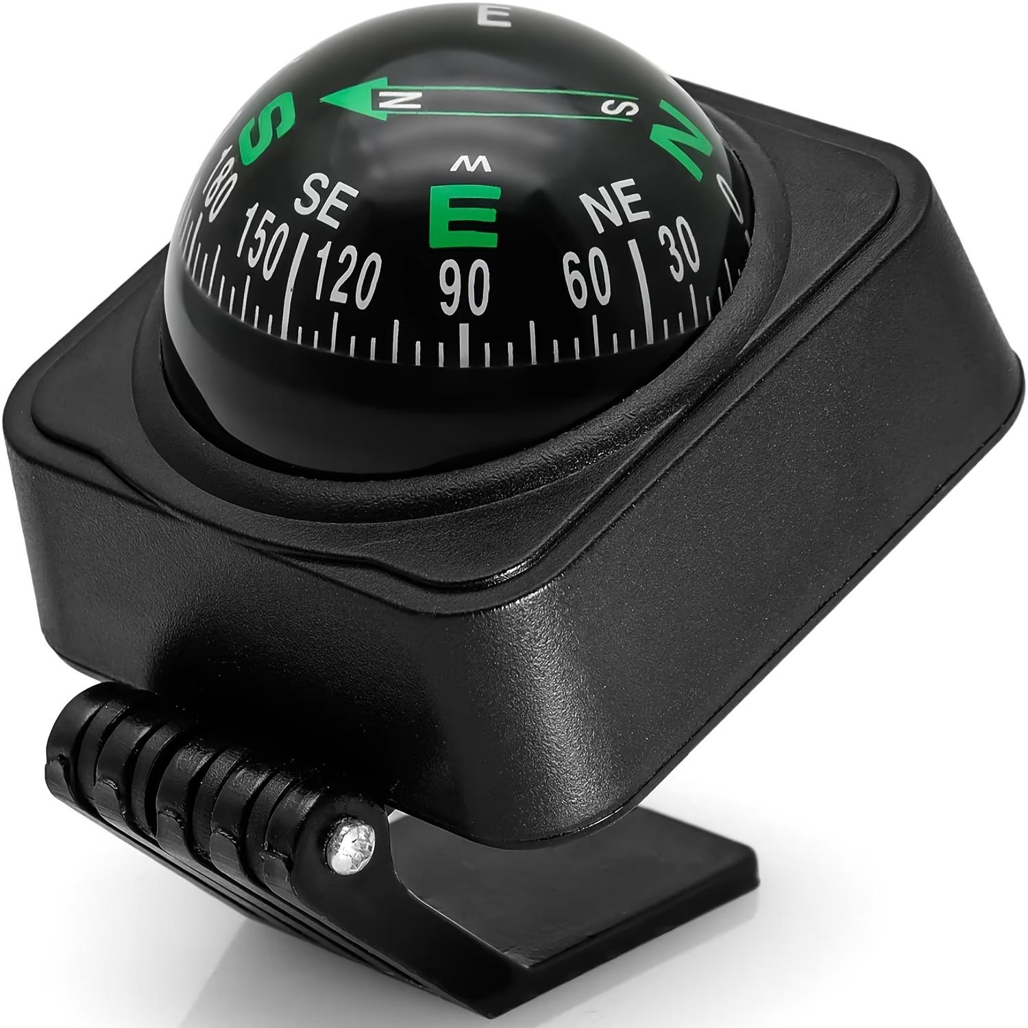 1 piece waterproof car and ship compass with bracket base - black ABS car navigation | mounting compass waterproof compass, marine compass waterproof