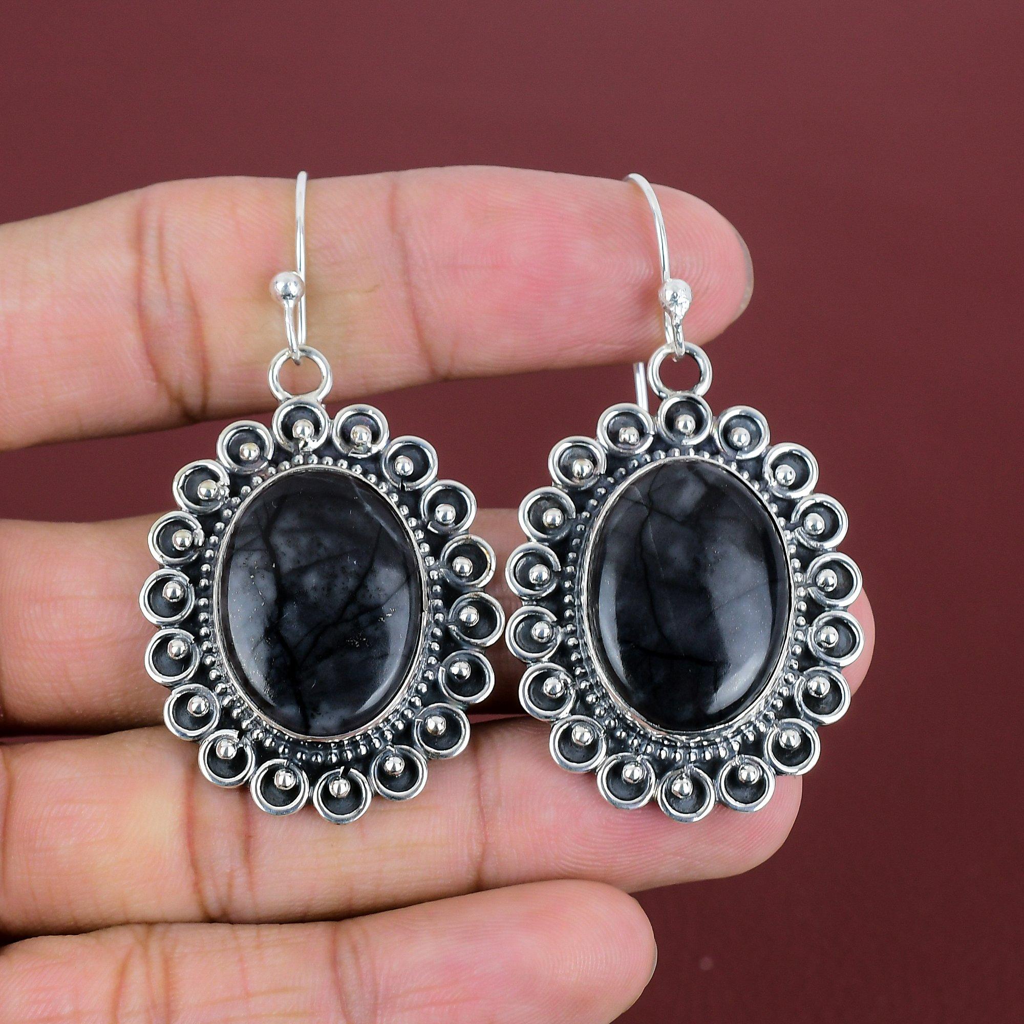 Picasso Jasper Gemstone Earrings 925 Sterling Silver Earring Handmade Boho Jewelry Birthstone Earring Gifts For Women Picasso Jasper Jewelry