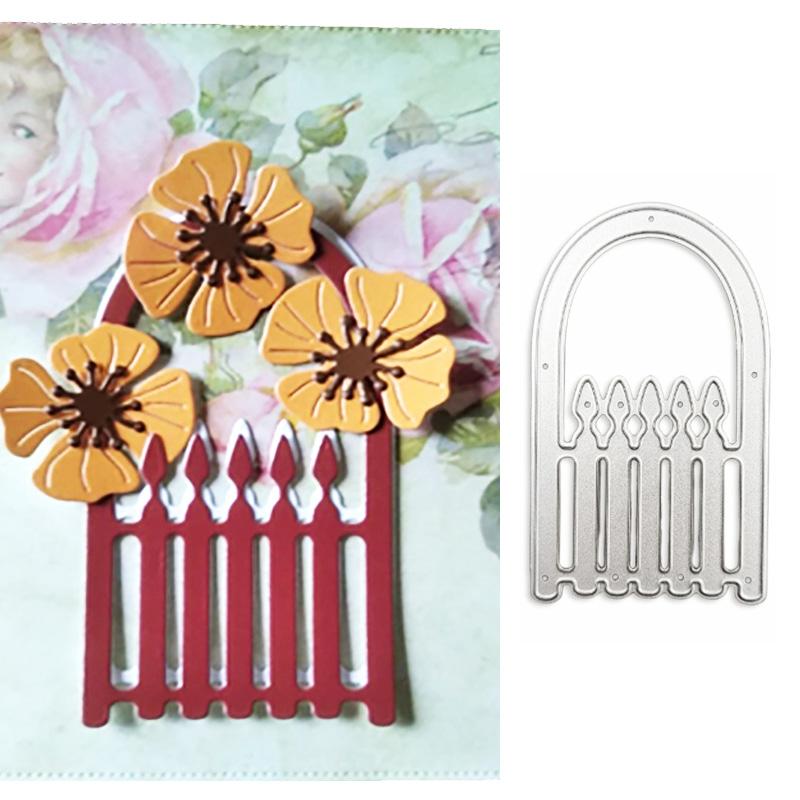 Trästaket Grindmönster Metall Skärmatris Gör själv Scrapbooking Prägling Stencil Papper Hantverk Albummall