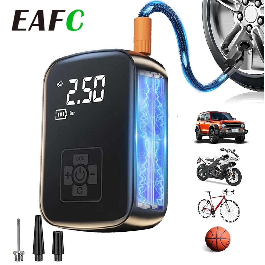 EAFC 150PSI Nafukovač pneumatik Přenosný vzduchový kompresor Bezdrátová vzduchová pumpa Pumpa na pneumatiky s LED světlem Pumpa na míče Elektrický nafukovač