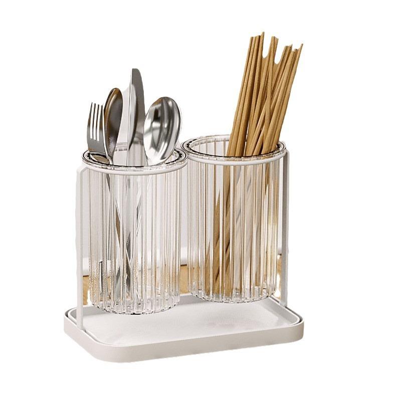 Cutlery Holder Kitchen Countertop Drain Utensil Organizer Chopsticks, Knives, Forks, Spatulas, and Spoons Holder