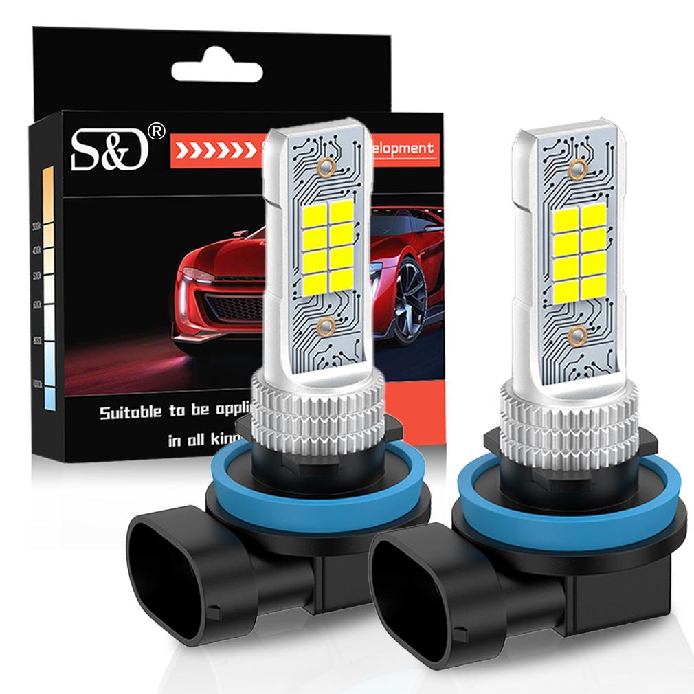 2 Pezzi Lampadine LED H8 H11 H16 JP 9005 HB3 9006 HB4 LED Lampadine Fendinebbia Auto Luci Diurne DRL per Auto 12V 6000K Bianco