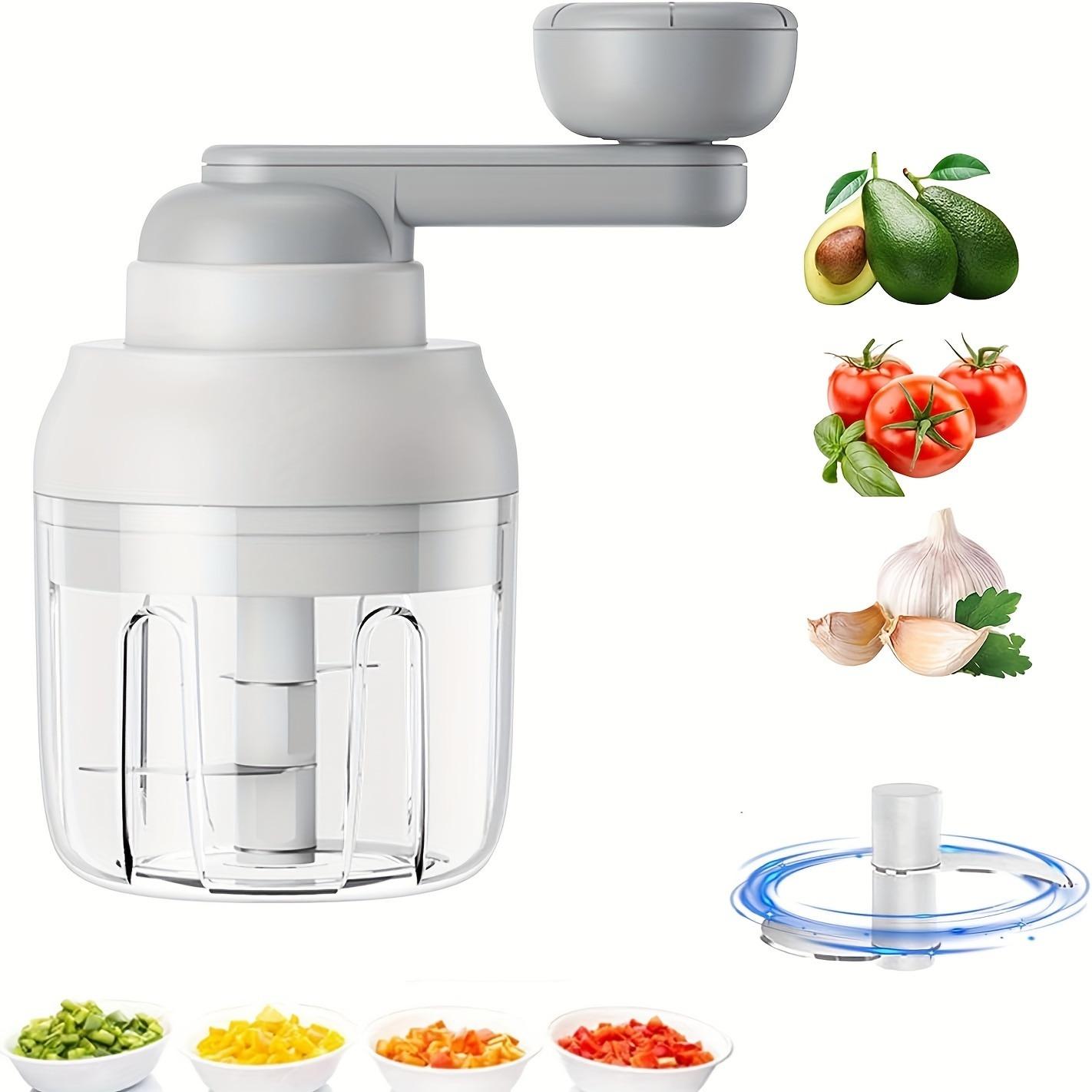 Hand Crank Food Processor, Manual Pull Food Chopper, 250 ml Washable Manual Food Processor, Dual Speed Food Processor For Onion, Garlic, Ginger