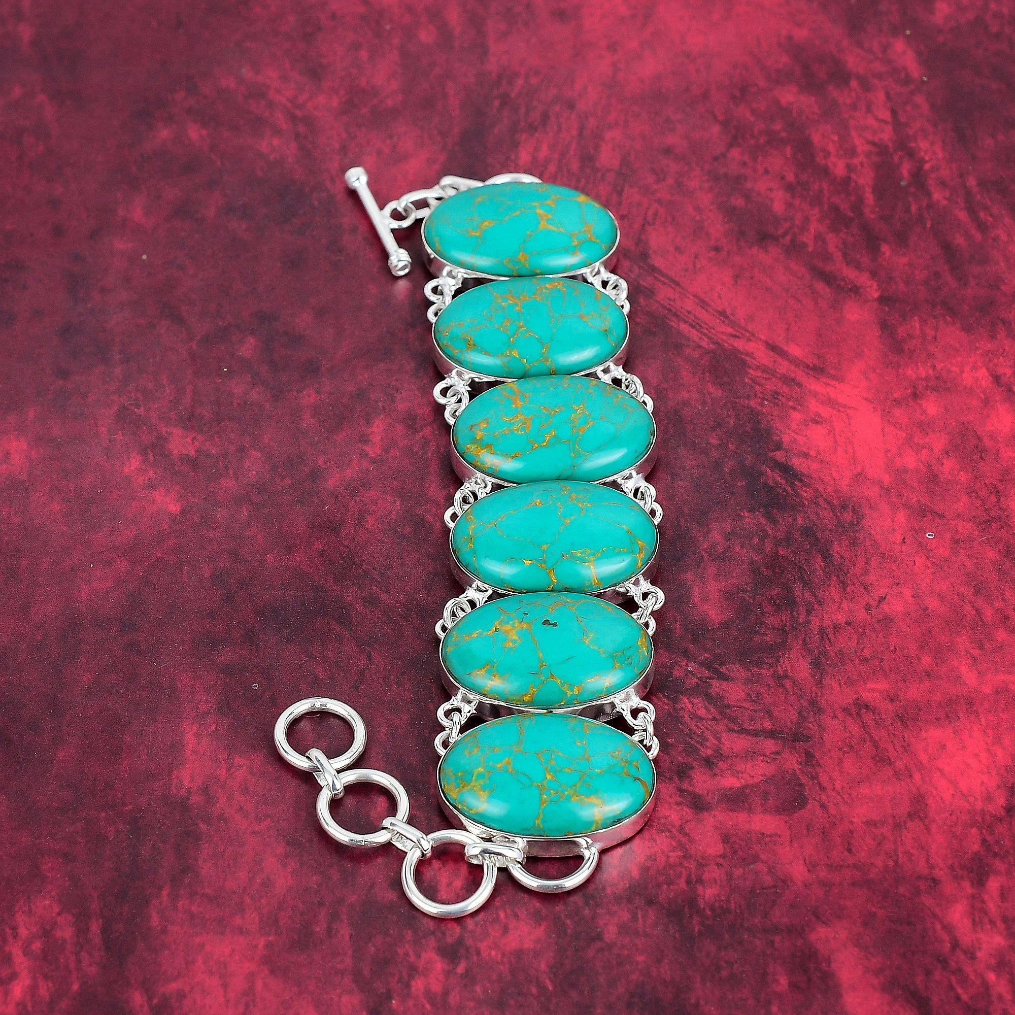 Arizona Turquoise Gemstone 925 Solid Sterling Silver Jewelry, Handmade Wonderful Gemstone Jewelry Bracelet Turquoise Jewelry For Her
