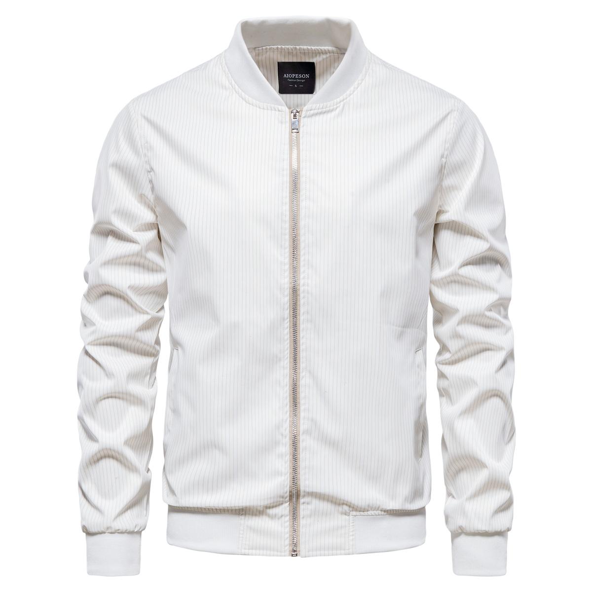 AIOPESON Striped Bomber Jacket Men Baseball Stand Collar Zipper Casual Mens Jackets New Autumn Fashion Jacket for Youth