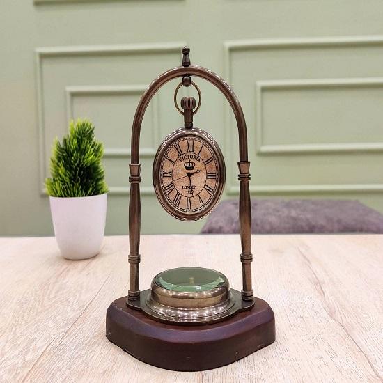 Table Clock,  Christmas Gift, Brass Figurine, Gift for Wife, Couples Gift, Gift for Mom,