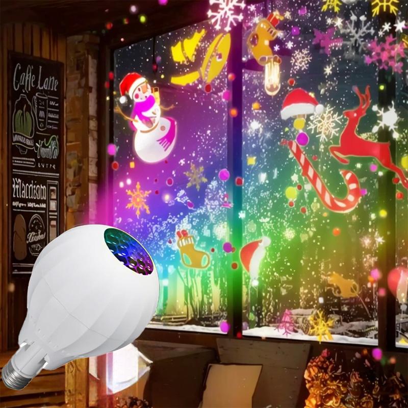 LED Christmas Projector Lamp with 16 Colorful Snowflake and Santa Patterns,Auto Rotating Holiday Light for Indoor Outdoor Home Party Garden Decoration