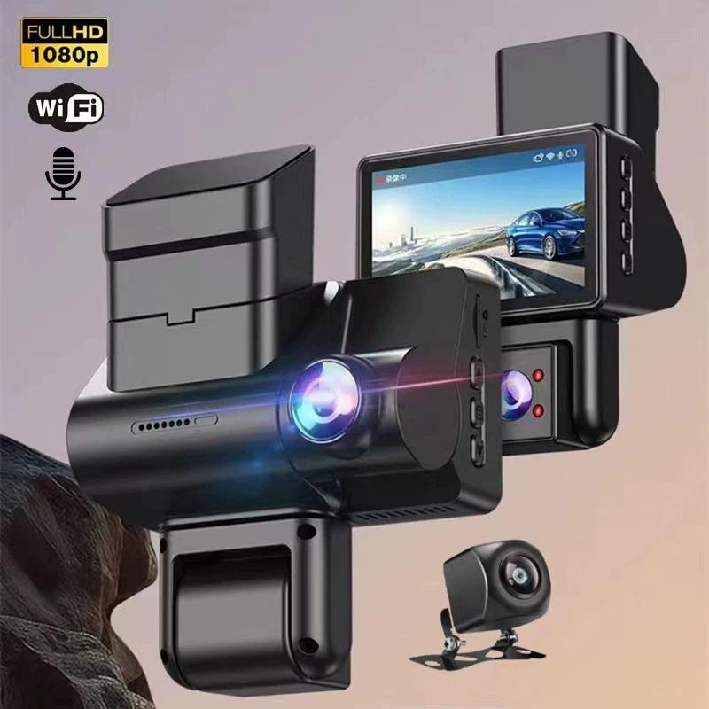 3-inch Car Interior/exterior/rear Hidden Driving Recorder with Front and Rear Triple Lens 1080P WiFi Night Vision