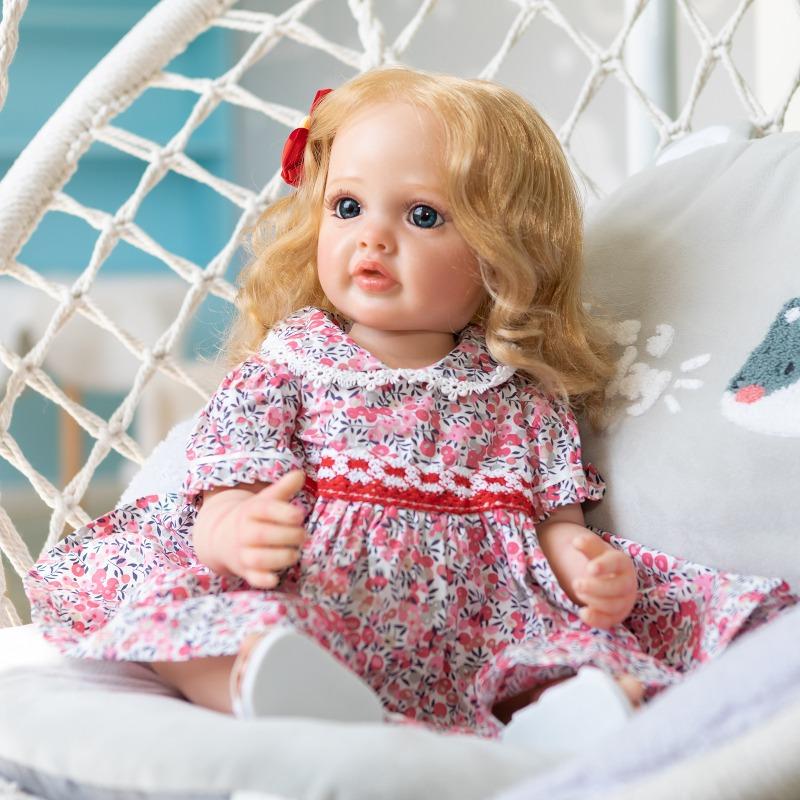 55cm celotělový měkký silikonový vinyl Reborn holčička princezna Betty simulační panenka Živá měkká na dotek Ohebná 3D pokožka Viditelné žíly Hračka pro panenky