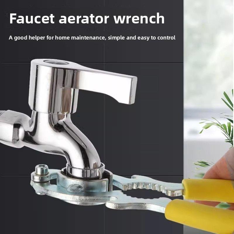 1 PCS Multi-function Faucet Aerator Wrench Spout Loosener Round Pipe Wrench Universal Disassembly Tool Clip