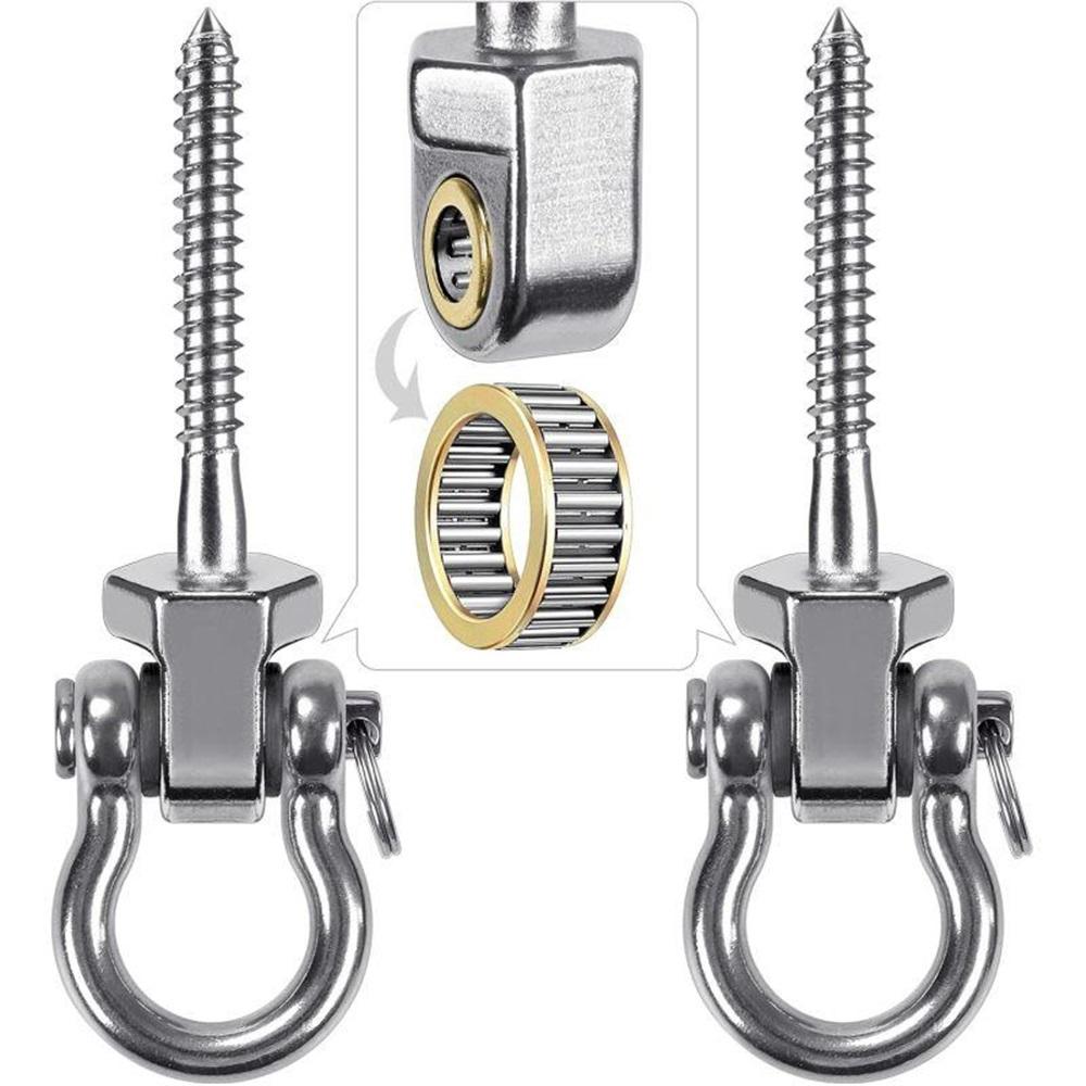 Heavy Duty Swing Hangers with Bearings,Set of 2 Stainless Steel 304 Screw Brackets for Hanging Chairs,Swings,Hammocks,Punching Bag,Indoor,Outdoor Use