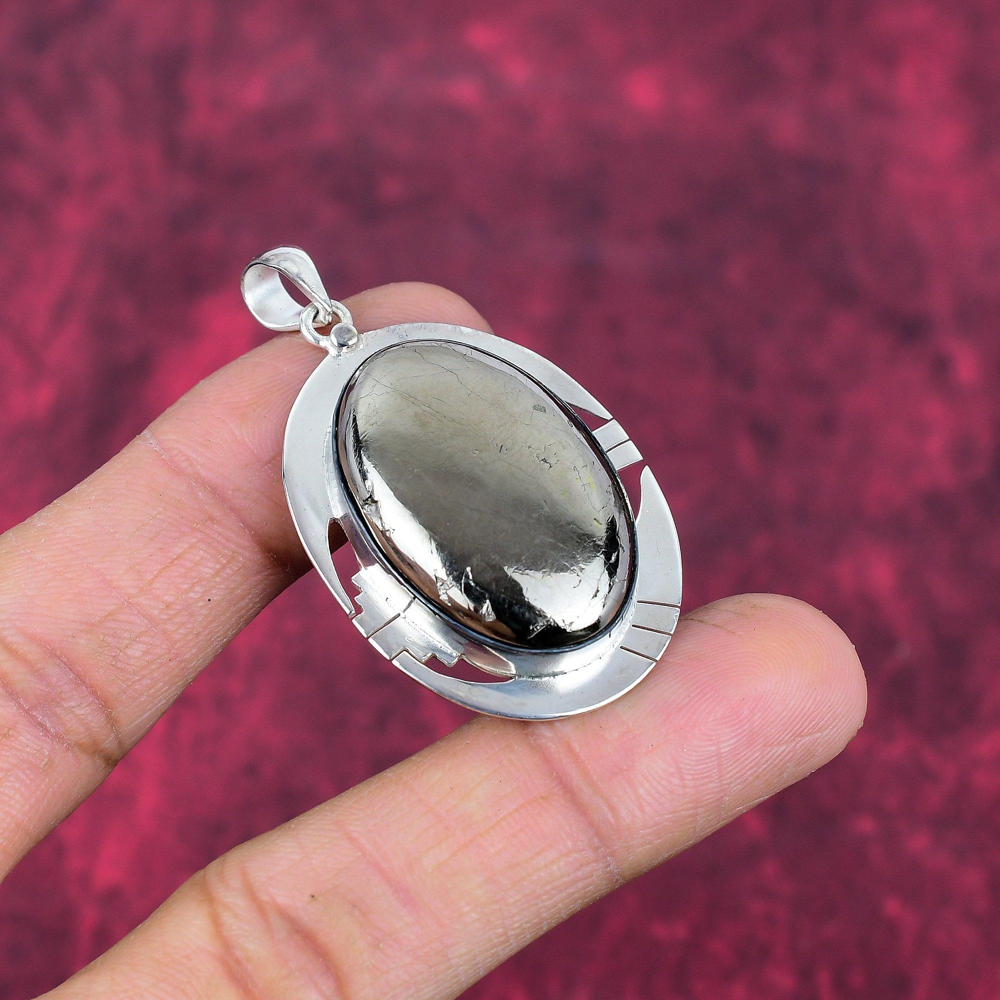 Golden Pyarite 925 Solid Sterling Silver Pendant, Handmade Gemstone Pendant Jewelry, Gifts For Wife Brand New Pendant