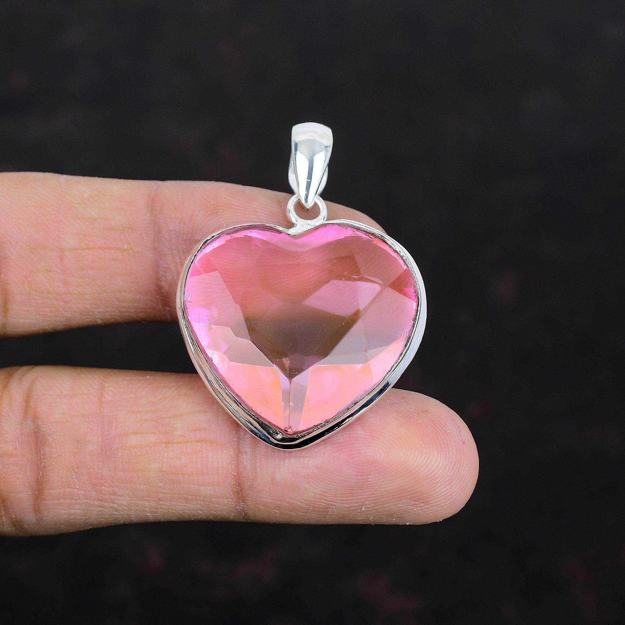 Faceted Pink Kunzite Pendant Top Quality Gemstone Pendant 925 Sterling Silver Pendant Antique Jewelry Handmade Elegant Pendant Gifts For Her