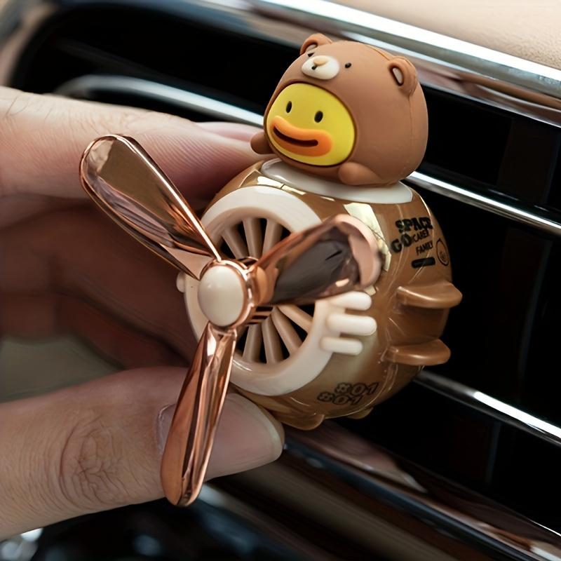 Deodorante per auto a forma di anatra pilota, diffusore per auto, elica rotante, ventilatore per presa d'aria per auto, decorazione creativa per profumo per auto, per presa d'aria per auto