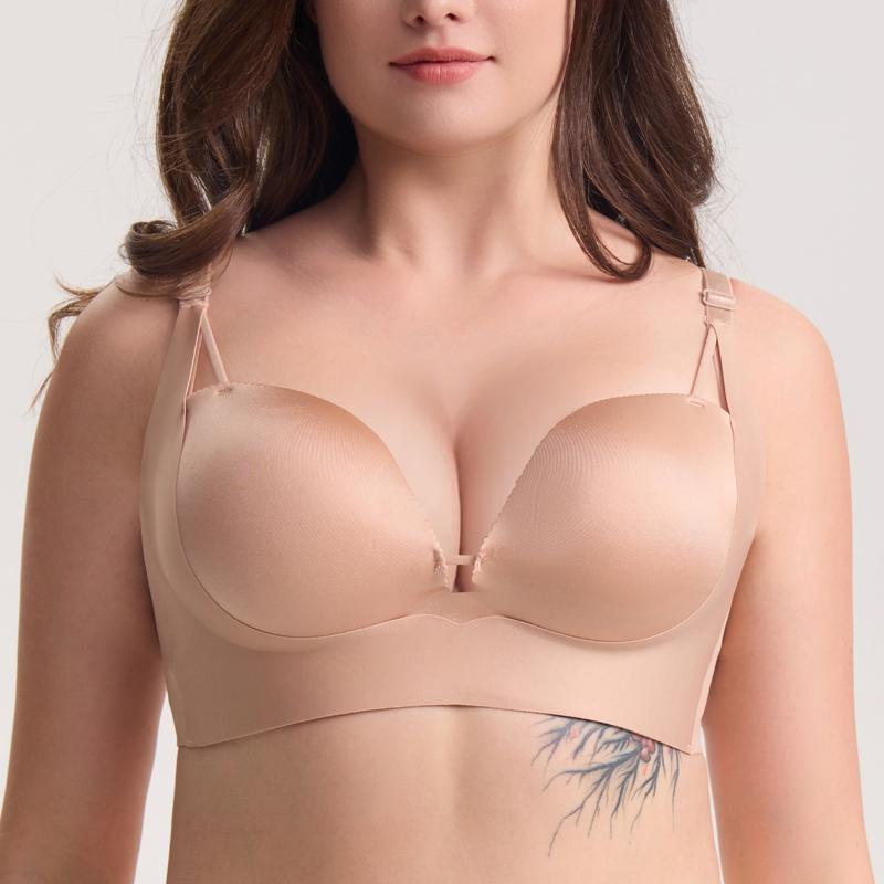 Push Up Bra Seamless No Wire Brassiere Comfortable Solid Color Bralette Sexy Bras for Women