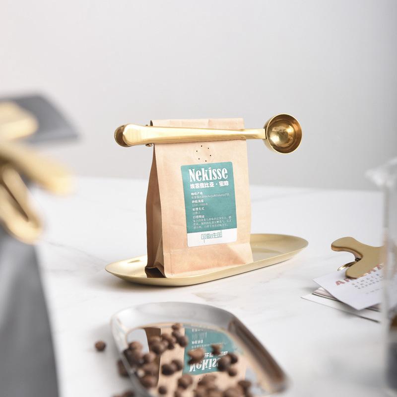Coffee Spoon Measuring Spoon Coffee Beans Coffee Powder Sealing Clip Measuring Spoon Coffee Utensil Bean Spoon Quantitative Spoon Measuring Spoon