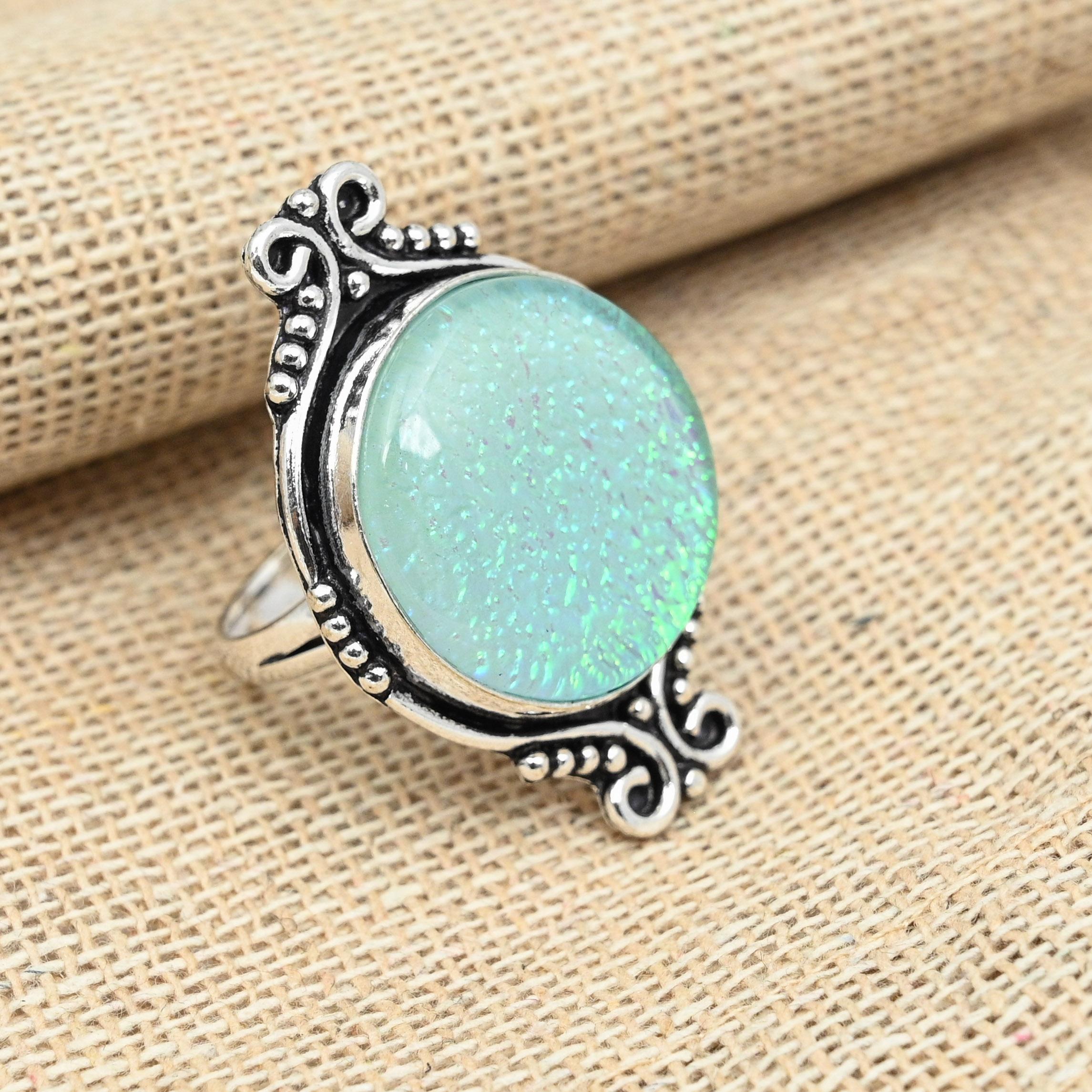 Australian Blue Triplet Opal Gemstone 925 Sterling Silver Handmade Ring Designer Jewelry
