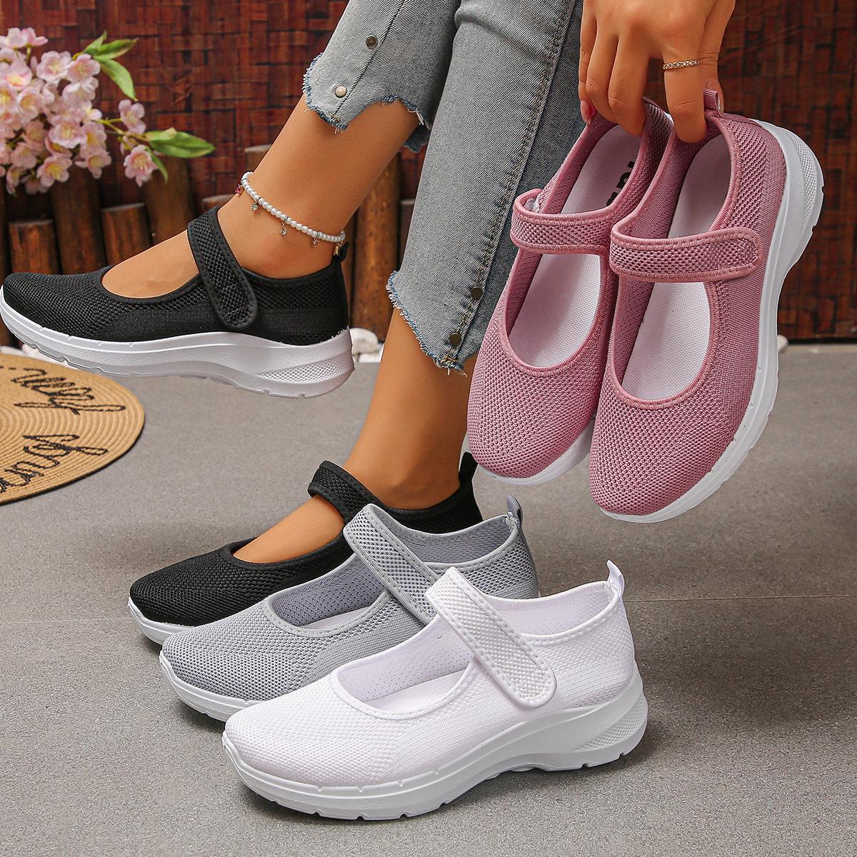 Scarpe Mary Jane da Donna Tessuto Fly Traspiranti Basse Leggere Casual per Camminare