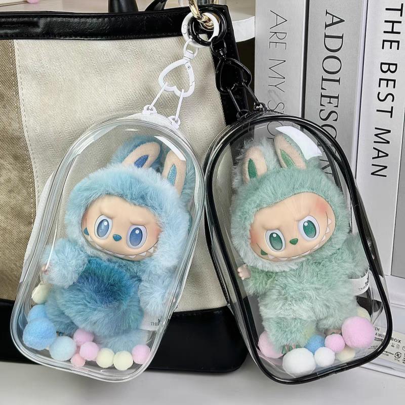 Transparent Protector Case Display Bag for 15/17cm Ropa Labubu Storage Bag Doll Outfit Accessories