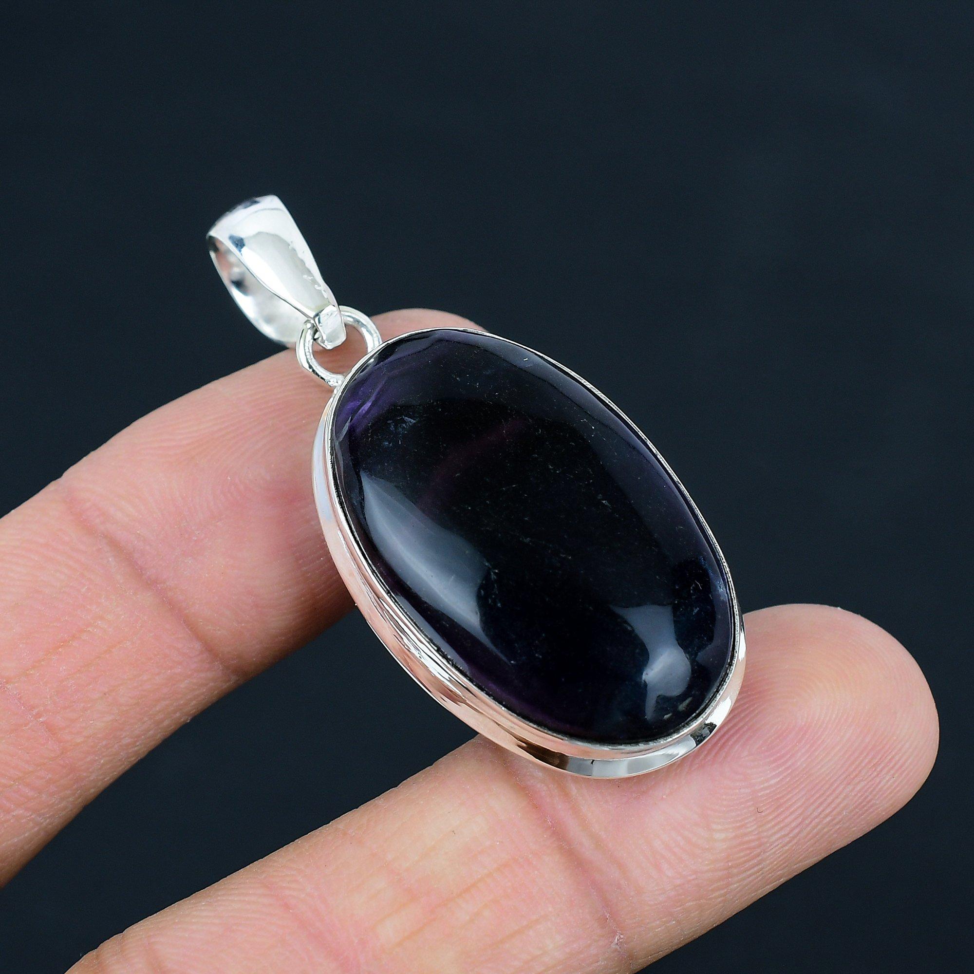 Natural Amethyst Gemstone Pendant, 925 Sterling Silver, Pendant Jewelry, Handmade Silver Pendant Jewelry for Gift, Easter Gift