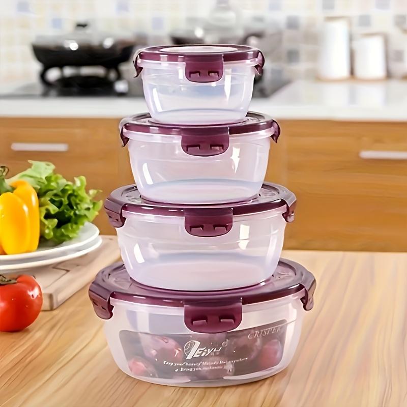 Plastic Refrigerator Storage Containers with Airtight Lids Fits Containers Suitable for Lunch Box, Bento Box, Fruits, Vegetables, Meat, Eggs Organizer