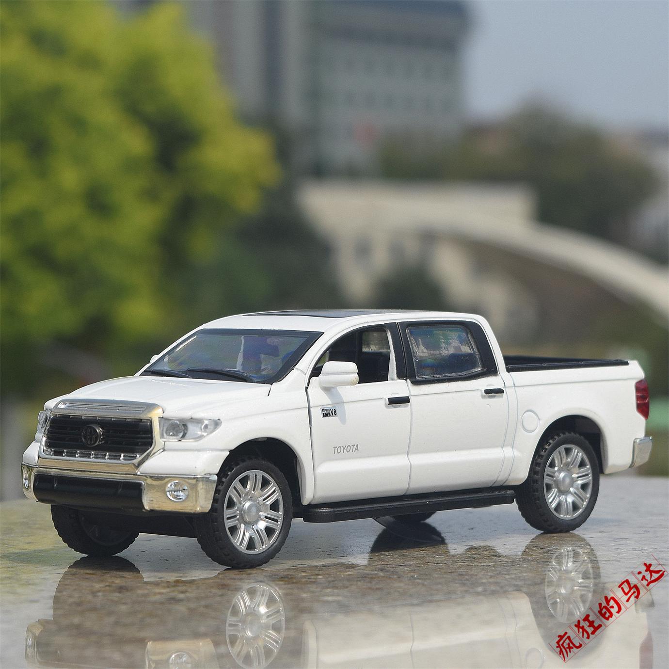Toyota Tundra Pickup Truck Simulation Diecast & Toy Vehicles Sounds & Light Pull Back Car 1:32 Alloy Model Birthday Gifts