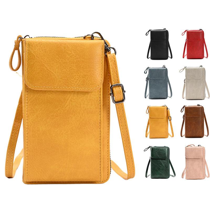Fashion Design Artificial Leather Phone Bags for Women Ladies Shoulder Bag Vintage Crossbody Messenger Bags Zipper Money Pack Purse
