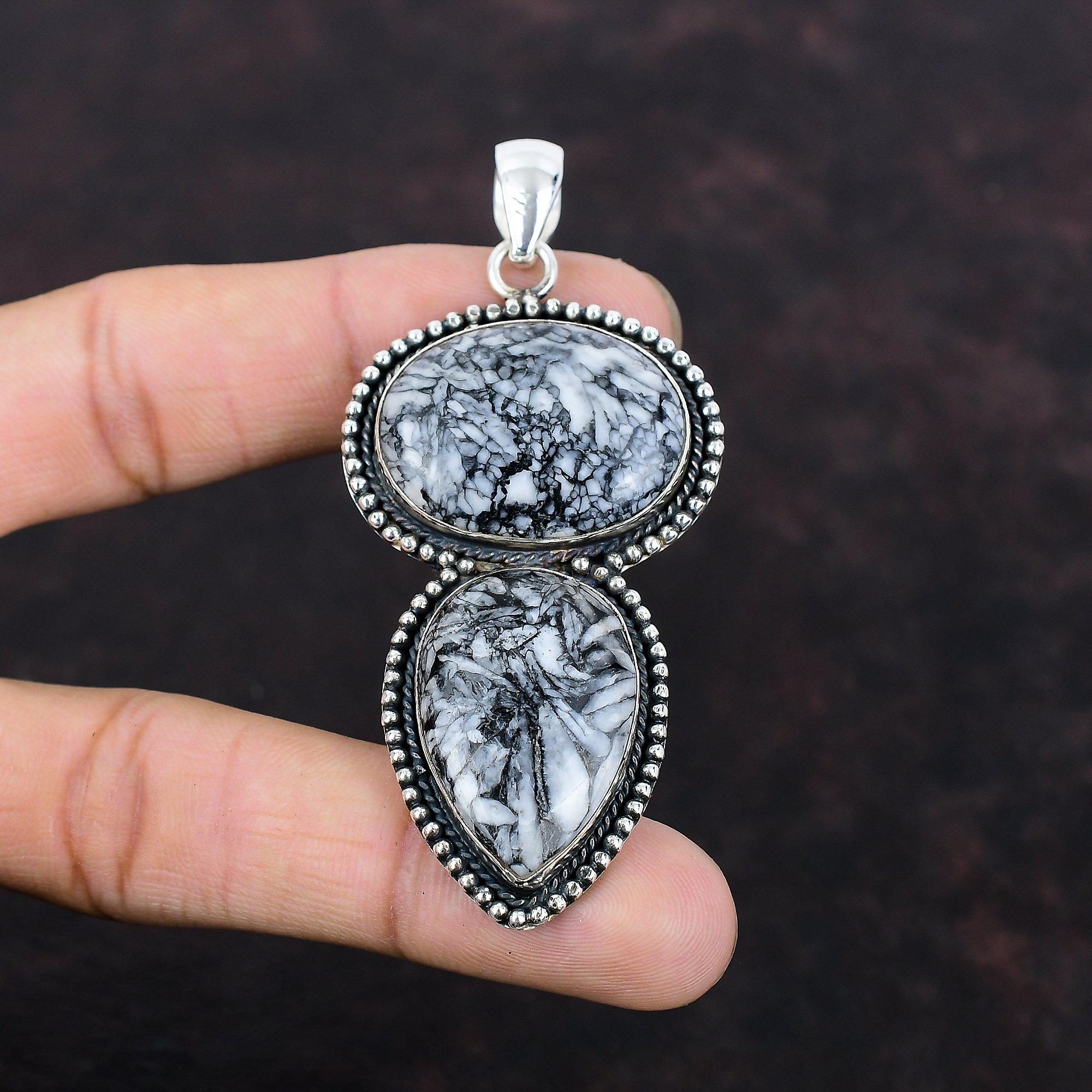 Pinolith Jasper Pendant Handmade Unique Jewelry 925 Sterling Silver Pendant Gemstone Jewelry Vintage Pendant Gift For Him Birthstone Jewelry