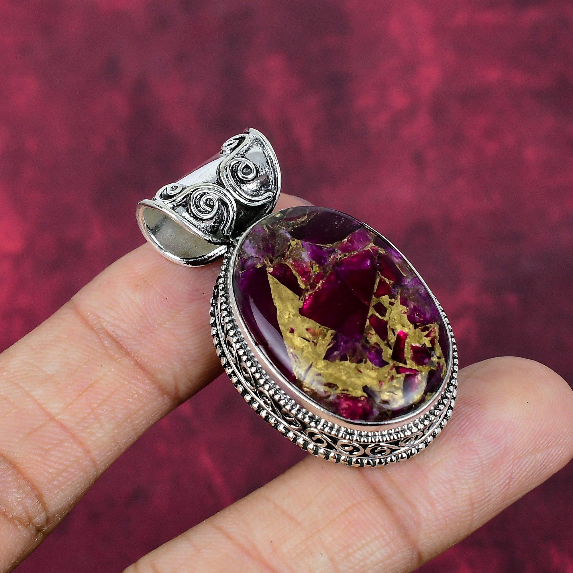 Copper Tourmaline Handmade Gemstone Pendant, 925 Solid Sterling Silver Pendant Antique Jewelry, Love Forever Gift