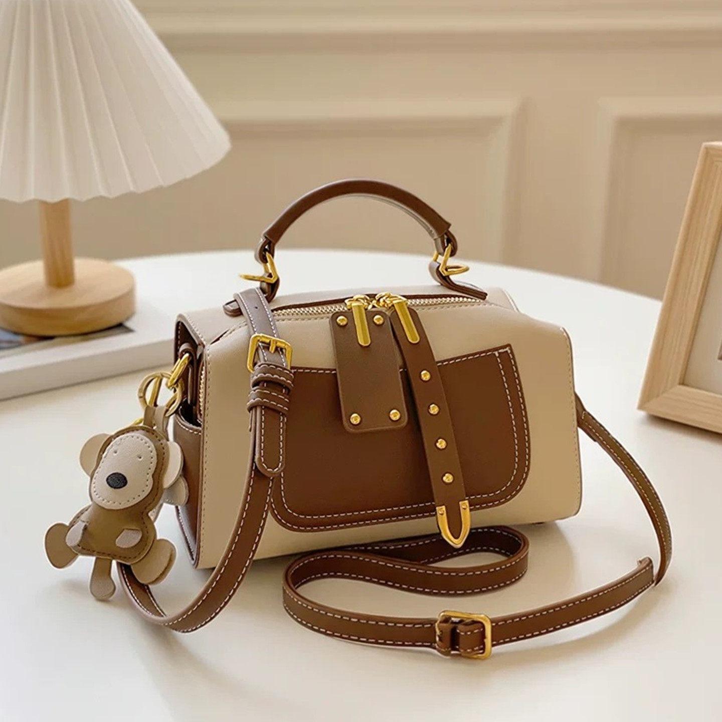 New Fashion Light Luxury Women's Handbags Contrasting Color Commuter Ladies Pillow Bag Casual Simple Shoulder Oblique Span Bags for Wife Birthday Gift