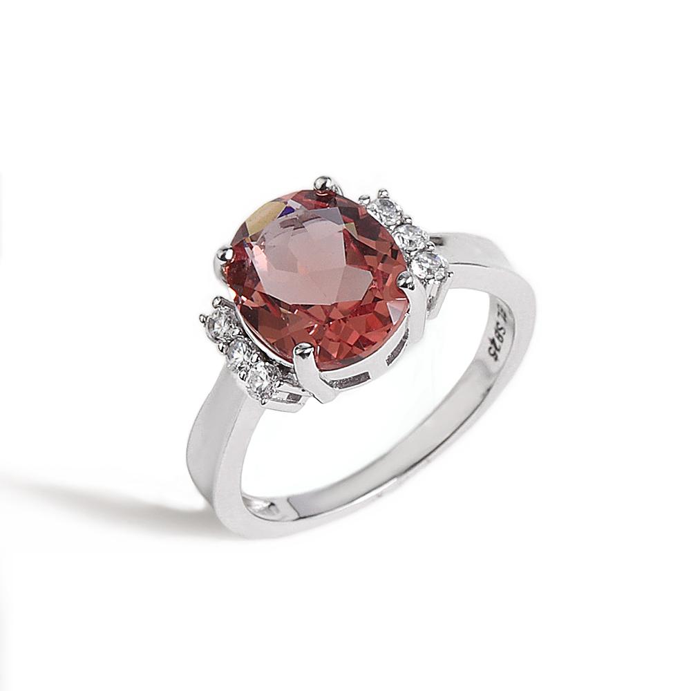 Simple design 925 Sterling silver ring synthetic color change zultanite oval 9*11 elegant fashion birthday gift for women