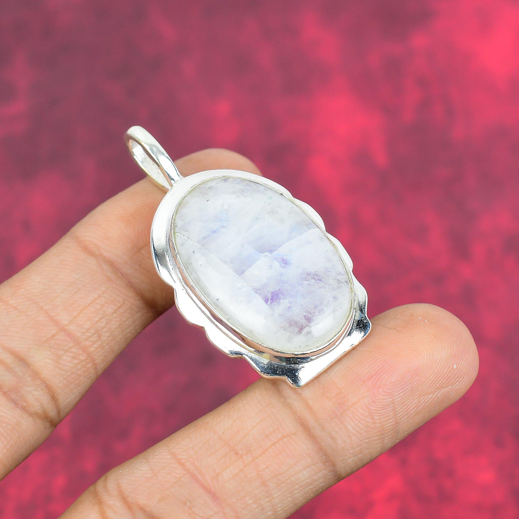 Moonstone Pendant, 925 Solid Sterling Silver Gemstone Jewelry, Handmade Pendant, For Thanksgiving
