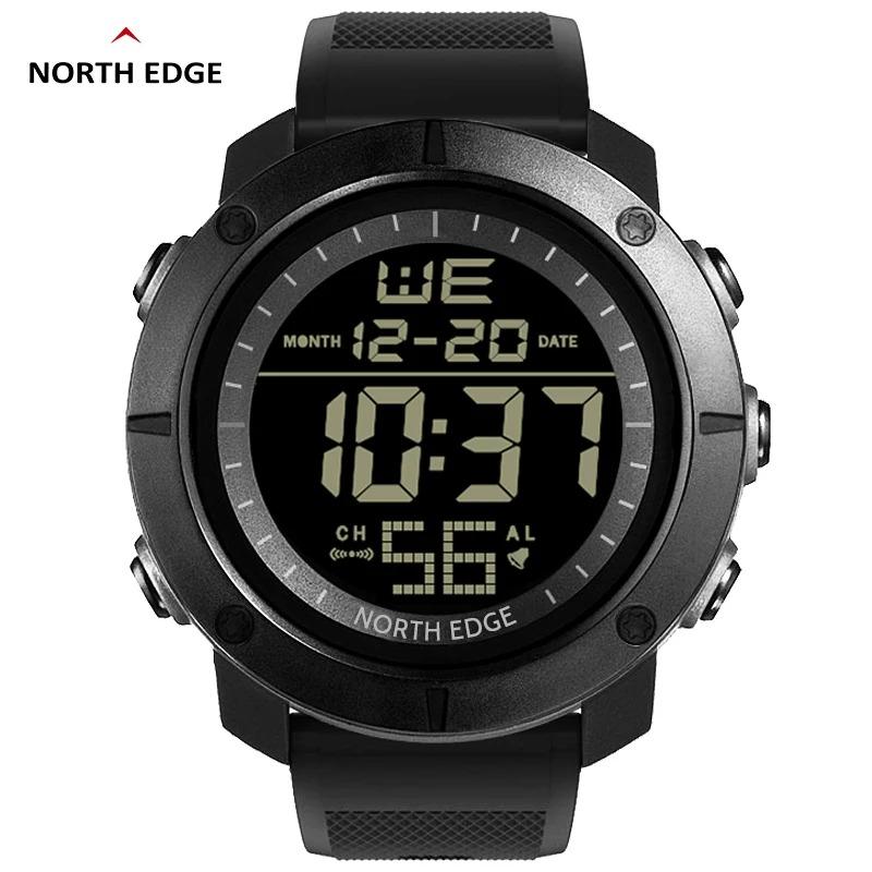 NORTH EDGE Mens Digital Watches Army Military World Time Alarm Sport Stopwatch For Male Waterproof 50M Wristwatch Relogios