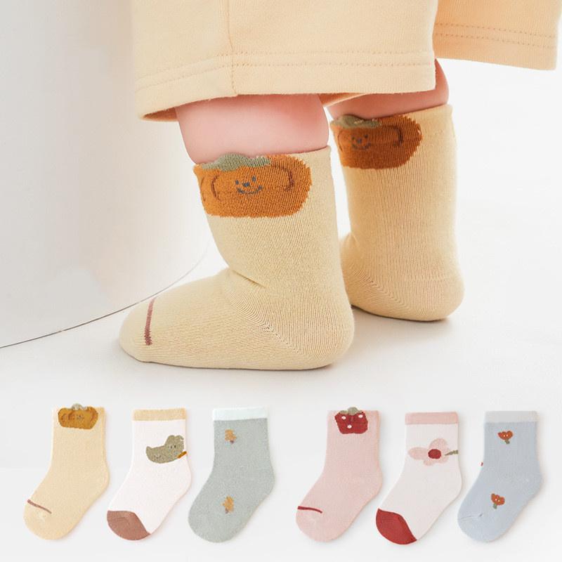 3Pairs/set Newborn Baby Girl Boy Socks Cotton Cartoon Toddler Socks for Girls Boys Casual Sport Children's Sock 0-5Years