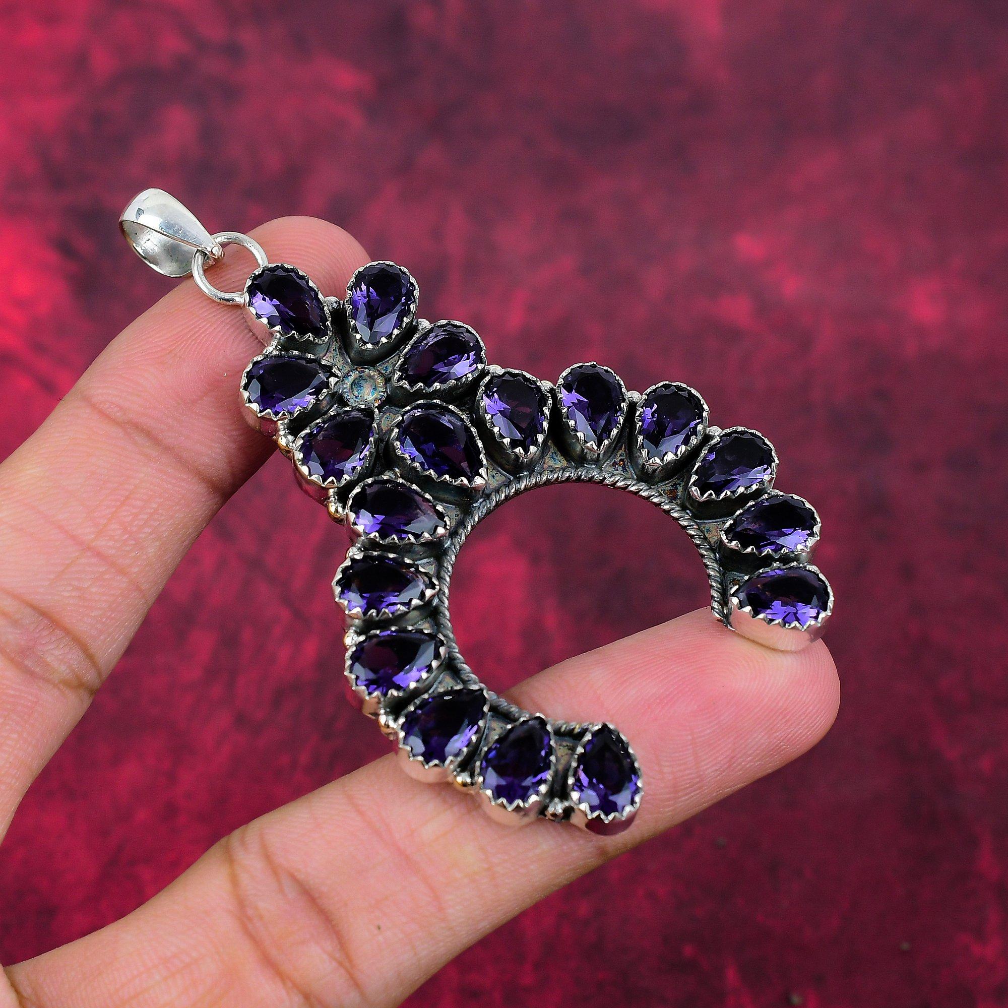 Amethyst Handmade Pendant, Gemstone 925 Solid Sterling Silver Jewelry Pendant, Gorgeous Pendant Jewelry For Her