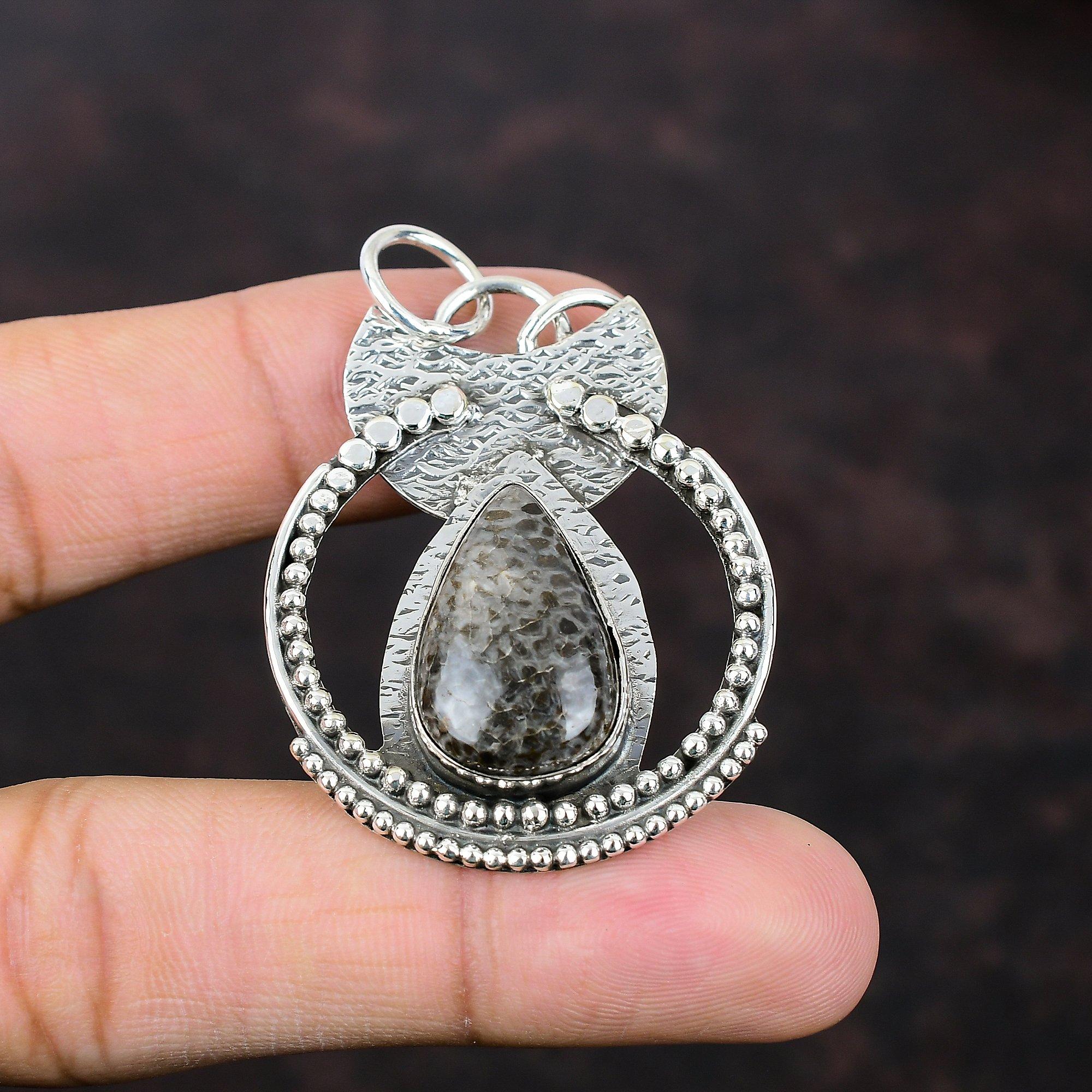 Stingray Coral Pendant Very Pretty Gemstone Jewelry 925 Sterling Silver Pendant Handmade Stylish Pendant Gift For Wife Latest Design Jewelry
