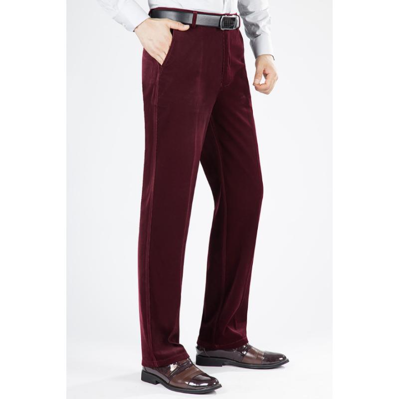 Spring And Summer Trendy Solid Color Loose Men's Corduroy Pants Casual Pants Straight Elastic Trousers Men's Large Size Trousers